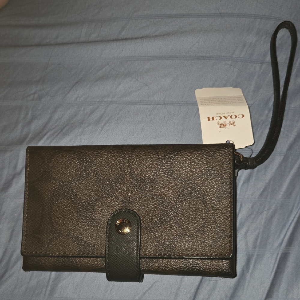 Coach Dark Gray Wristlet Clutch